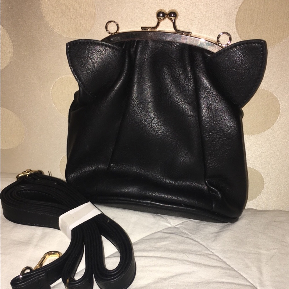 New Black cat ear meowington clutch bag